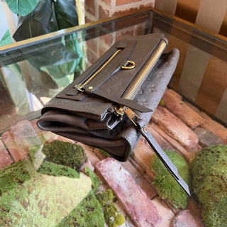 LOUIS VUITTON Petillante Taupe Empreinte Leather Clutch