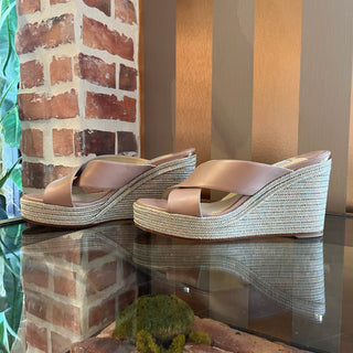 JIMMY CHOO Dovina 100 Glitter Nude Wedges SZ 41 (US 11)