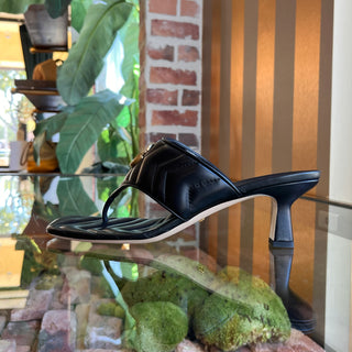 GUCCI GG Marmont Black Chevron Heels SZ39(9US)