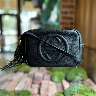 GUCCI Soho Disco Black Pebbled Leather Crossbody