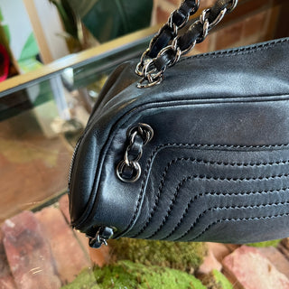 CHANEL Lax Tassel Black Leather Vintage Shoulder Bag