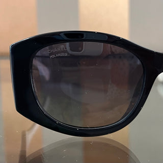 CHANEL 5524 Oversized Black Beige Acetate Sunglasses