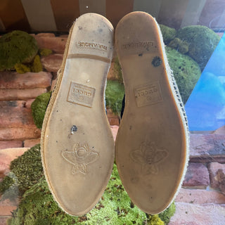 GUCCI Black Matelasse Nappa Leather Marmont Espadrilles SZ 38 (US 8)