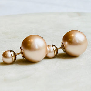 DIOR Pink Resin Pearls Tribales Earrings Gold-Finish Metal