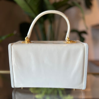 GIANNI VERSACE White Patent Top Handle