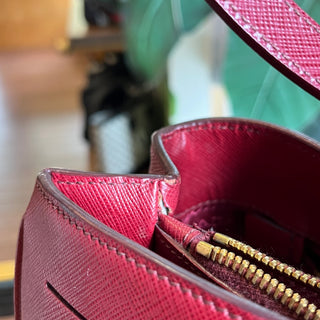 PRADA Saffiano Lux Red Leather 2-Way Tote Bag