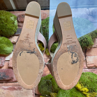 JIMMY CHOO Dovina 100 Glitter Nude Wedges SZ 41 (US 11)