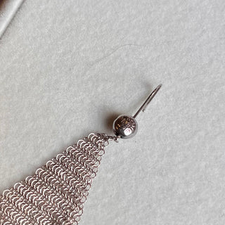 TIFFANY & CO Elsa Peretti Mesh Scarf 925 Sterling Silver Earrings