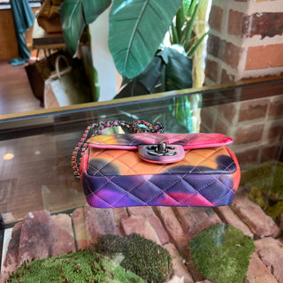 CHANEL Flower Power Extra Mini Quilted Lambskin Flap Shoulder Bag