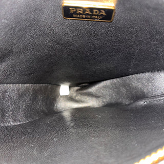 PRADA Triangle Double Symbol Mini Jacquard Leather Shoulder Bag
