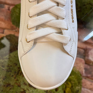 DOLCE & GABBANA White Leather Portofino Low Top Sneakers SZ 39.5 (US 9.5)