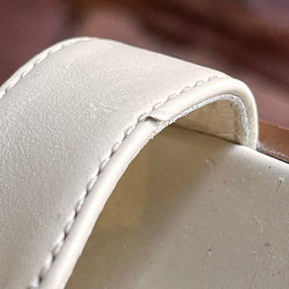 HERMES White Calfskin Leather Sandals SZ 38.5 (8.5 US)