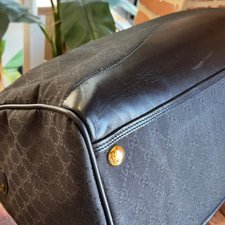 GUCCI XL Zip Duffle Vintage Web Canvas Travel Bag