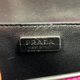 PRADA Pink Black Metallic Saffiano Cahier Shoulder Bag