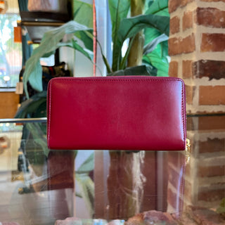 GUCCI 1955 Horsebit Red Leather Zip Around Wallet
