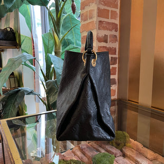 LOUIS VUITTON Artsy MM Black Monogram Empreinte Leather Hobo Bag