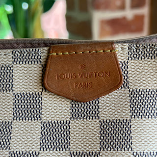 LOUIS VUITTON Graceful PM White Damier Azur Canvas Hobo Bag