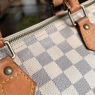 LOUIS VUITTON Speedy 30 Damier Azur Canvas Satchel