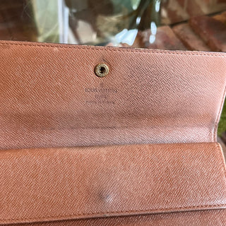 LOUIS VUITTON Sarah Brown Monogram Canvas Vintage Wallet