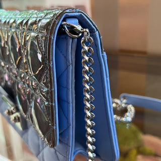 CHRISTIAN DIOR Miss Dior Blue Cannage Quilted Wallet on Chain
