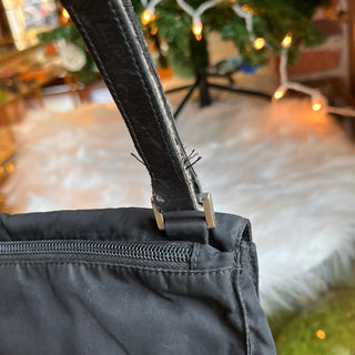 PRADA Flat Double Sided Black Nylon Crossbody Bag