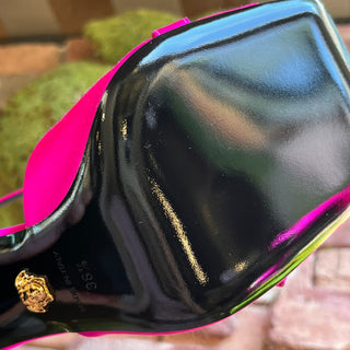 VERSACE Medusa Pink Satin Heel Sandals SZ 36.5 (US 6.5)