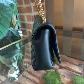 VERSACE Black Quilted Medusa Flap Bag