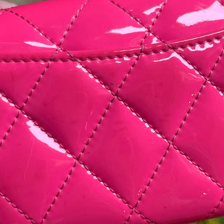 CHANEL Pink Patent Leather Wallet