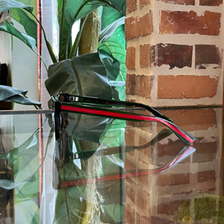 GUCCI GG00050 Green Red Web Stripe Acetate Wayfarer Sunglasses