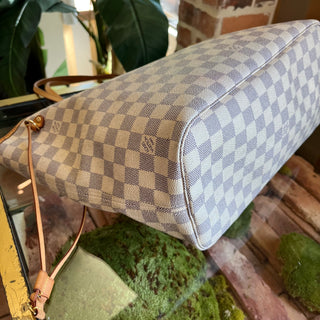 LOUIS VUITTON Neverfull MM Damier Azur Canvas Tote Bag