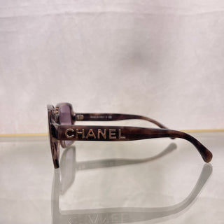 CHANEL 5408 1641/S1 Light Brown Purple Tortoise Acetate Square Sunglasses