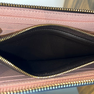 LOUIS VUITTON Clémence Pink Damier Ebene Canvas Wallet