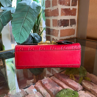 GUCCI Padlock Medium Red Guccissima Leather Shoulder Bag
