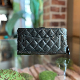 CHANEL Green Patent Leather Wallet