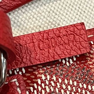 GOYARD Red Chevroches Calfskin & Goyardine Canvas St.Louis PM Tote TS3614