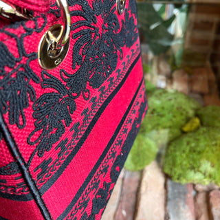 CHRISTIAN DIOR Lady D-Lite Bag Medium Embroidered Canvas Tote