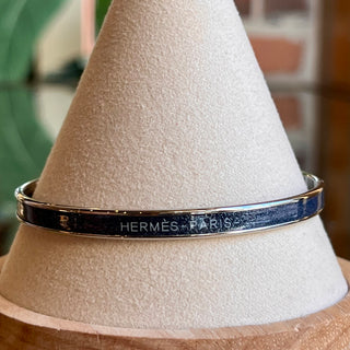 HERMES Ultramarine Argente Glitter Bangle Bracelet