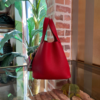 HERMÈS Picotin Lock 18 PM Rouge Casaque Taurillon Clemence Bag