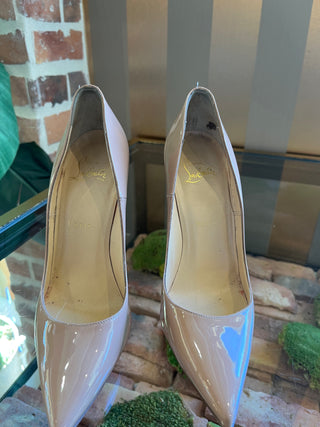 CHRISTIAN LOUBOUTIN Nude Patent So Kate Leather Sz 37