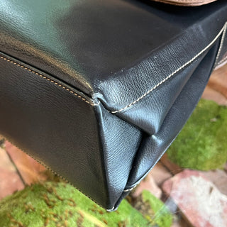 LOEWE Velazquez Black Handbag with Gold Top Handle