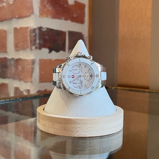 MICHELE Tahitian White Silver Stainless Steel Watch