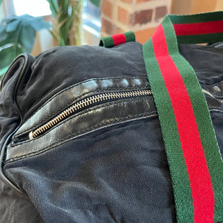GUCCI Black Suede Duffle Bag