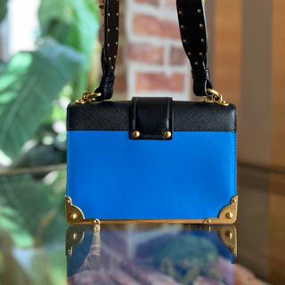 PRADA Cahier Saffiano Leather Flap Crossbody Bag