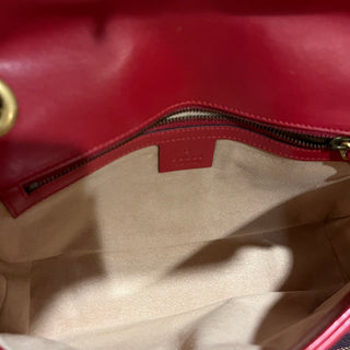 GUCCI GG Marmont Red Matelassé Calfskin Leather Shoulder Bag