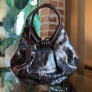 JIMMY CHOO Multicolor Sequin Python Hobo