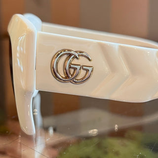 GUCCI GG0808S 002 Cat3 Cream Acetate Oversized Sunglasses