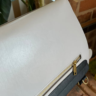 CELINE Small Tri-Color Black & Pink Smooth Calfskin and Nubuck Tote Bag