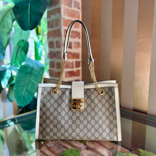 GUCCI GG Supreme Monogram Padlock Tote