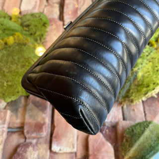 CHANEL Mademoiselle Lambskin Vertical Quilted Clutch