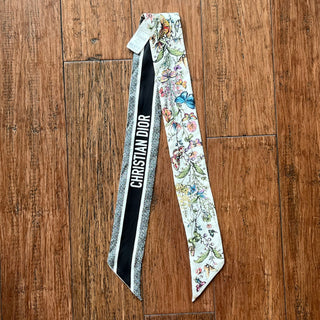 DIOR Mitzvah Multicolor Butterfly Floral Print Scarf